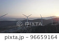Green energy concept wind turbine from drone view 96659164