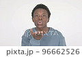 Flying Kiss by Young African Man on White Background  96662526