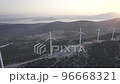 Green energy concept wind turbine from drone view 96668321