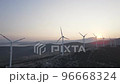 Green energy concept wind turbine from drone view 96668324