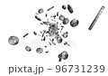 Rotating loop material where virtual currency Shiba Inu coin pours 96731239