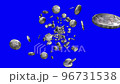BB material where virtual currency Shiba Inu coins rain down without rotation 96731538