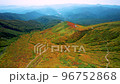 Aerial view of Mt. Gassan in autumn colors 96752868