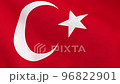 Waving flag of Turkey. Turkish national flag. 3D 96822901