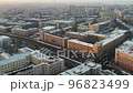 View from the height of the City block in winter in the center of Minsk at sunset. Belarus 96823499