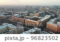 View from the height of the City block in winter in the center of Minsk at sunset. Belarus 96823502
