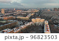 View from the height of the City block in winter in the center of Minsk at sunset. Belarus 96823503