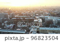View from the height of the City block in winter in the center of Minsk at sunset. Belarus 96823504