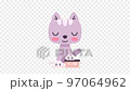 FullHD Animation. Cute Kitty Wants to Eat. Alpha Channel. Transparent Background. 97064962