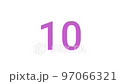Countdown 10 seconds, simple with pink letters on white background, can be used for anything 97066321