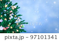 Decorated Christmas tree with sparkling light garland, balls and stars 97101341