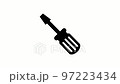 Silhouette screwdriver as a craft for workshops and handmade craftsmen. Black and white illustration animation. 97223434