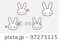 泣くうさぎ・怒るうさぎ・焦るうさぎ・ウインクするうさぎアニメーション素材 97273115