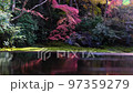 12月の瑠璃光院　瑠璃の庭の紅葉と板間のリフレクション 97359279