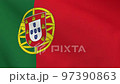 Portugal flag waving in the wind. National flag of 97390863