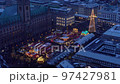 Historic Christmas market on Rathausmarkt in downtown Hamburg, Germany. 97427981