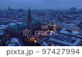 Historic Christmas market on Rathausmarkt in downtown Hamburg, Germany. 97427994