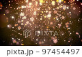 Gold snowflakes and star falling elegant christmas background looped 97454497