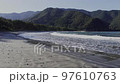 Kamae, Saiki City, Oita Prefecture, Hatotsu Beach, Aerial view of sandy beach 97610763