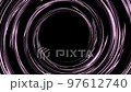 4K.full swirl black and white neon circles and hole on center. abstract futuristic motion background. 97612740