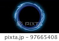 4K.massive swirl blue neon circles. abstract futuristic motion background. 97665408