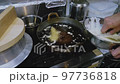 Japanese chef fry shrimp tempura 97736818