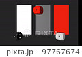 Red Black White Dice Loop Moving, 3D Rendering 4K 97767674