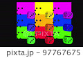 Rainbow Color Dice Loop Moving, 3D Rendering 4K 97767675