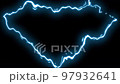 4K.motion animation spectacular thunderstorm energy heart lighting strikes. happy valentine's day 97932641