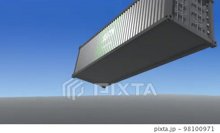 3d animation of a shipping container with the...の動画素材 [98100971] - PIXTA