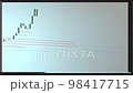 Clean VHS effect of Screen with a stock market data. History of Bitcoin cryptocurrency rate and support lines. Drawing a new support line 98417715