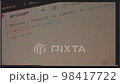 Clean VHS effect of Screen with a stock market data. Bitcoin cryptocurrency rate showing data online. Slowmotion 98417722