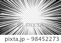 演出効果｜ ループする漫画風の集中線エフェクト｜アルファチャンネル付き背景 98452273
