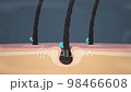 Hair care, Animation Nourish hair action of shampoo or serum. Repair damaged hair. 3d Animation. 98466608