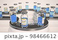 Manufacture of Drugs in Pills for Medical Supply of Pharma Industry. Filling Sterile Blister with Medication on Conveyor Line of Pharmaceutical Factory. Preparation and Production of Capsules Closeup 98466612