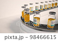 Manufacture of Drugs in Pills for Medical Supply of Pharma Industry. Filling Sterile Blister with Medication on Conveyor Line of Pharmaceutical Factory. Preparation and Production of Capsules Closeup 98466615