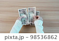 hand counting Japanese Yen banknote. Thousand Yen money. Japan cash, Tax, Recession Economy, Inflation, Investment, finance, savings, salary and payment concepts 98536862