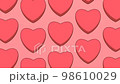 Red Cartoon Falling Hearts in a Seamless Loop. Perfect for Wedding, Valentine's Day, Love Story,  Anniversary, Mother's Day, Marriage. 98610029