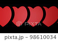 Red Moving Hearts in a Row. Good for Wedding, Valentine's Day, Love Story,  Anniversary, Mother's Day, Marriage. 98610034