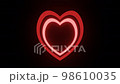 Red Neon Flashing Heart in a Seamless Loop. Ideal for Wedding, Valentine's Day, Love Story,  Anniversary, Mother's Day, Marriage. 98610035
