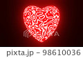 Red Plasma Rotating Heart in a Seamless Loop. Ideal for Wedding, Valentine's Day, Love Story,  Anniversary, Mother's Day, Marriage. 98610036