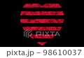 Red Retrowave Stylized Heart in a Seamless Loop. Ideal for Wedding, Valentine's Day, Love Story,  Anniversary, Mother's Day, Marriage. 98610037