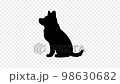 尻尾を振るお座りしている犬のシルエットの動画 98630682