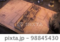 Animation of the appearance of apartments on a sheet of parchment 98845430