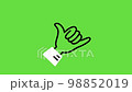 4k video of cartoon hand in ok sign on green background. 98852019