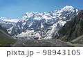 From great heigh fairytale mountain landscape snow covered alpine sharp peaks. 98943105