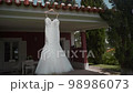 Wedding dress hanging on the house Wedding dress hanging on the house 98986073