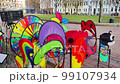 Close-up Of Colorful Pinwheel Spinning Outdoors. 99107934
