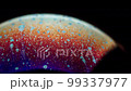 A macro shot of the surface of a soap bubble 99337977