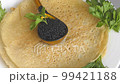 Pancakes with black caviar, cooked for Maslenitsa 99421188
